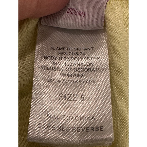 Disney Princess Belle Nightgown Girls Size 8 Yellow Velvet Beauty and the Beast - Picture 5 of 7